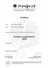 Zertifikat Entspannungstrainerin (SfG)