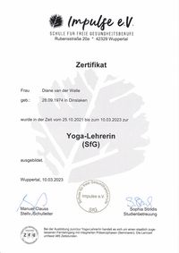 Zertifikat Yoga-Lehrerin (SfG)